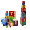 Turn Montessori 8 cuburi din lemn cu forme, cifre si animale
