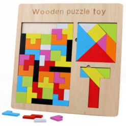 Puzzle educativ - Tetris din lemn 01